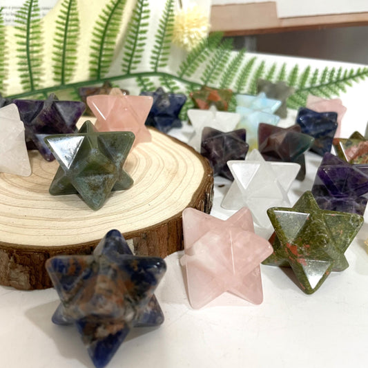 Different Maerail Star Crystal Stochastic 3PCS Rose Quartz Clear Quartz Kiwi Jasper Sodalite Amethyst Opalite Unakite Healing Crystal From IG Crystal