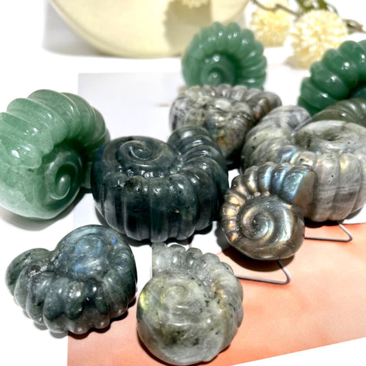 Labradorite Green Aventurine Snail Crystal 3CM 5CM Healing Crystal Home Decoration From IG Crystal