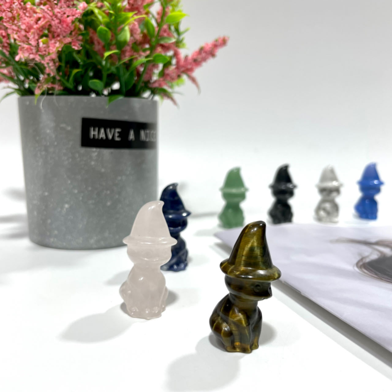 3 Counts Various Materials Halloween Ghost Cat Crystal Carving Healing Crystal Gem Reiki Healing Home Decor Crystal Jewelry Shop Pretty Crystals From IG Crystal