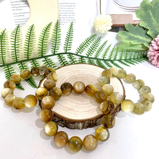 1PCS Golden Mica 17~18mm Bracelet Healing Stone From IG Crystal