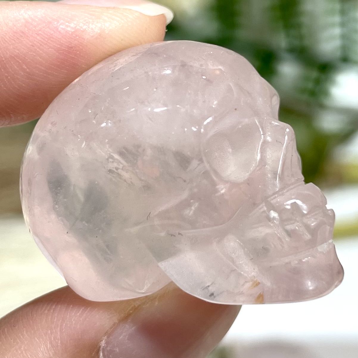 6 Counts Rose Quartz Skull Crystal Healing Crystal Home Decoration From IG Crystal