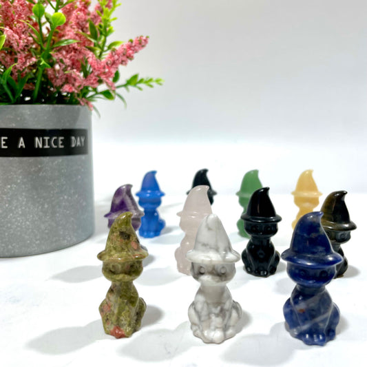3 Counts Various Materials Halloween Ghost Cat Crystal Carving Healing Crystal Gem Reiki Healing Home Decor Crystal Jewelry Shop Pretty Crystals From IG Crystal