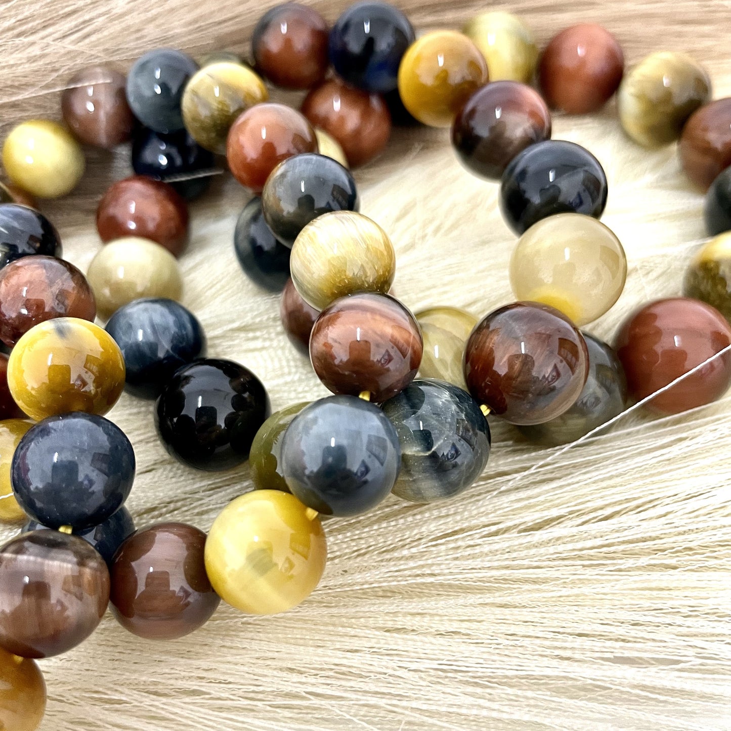 Colourful Tiger Eyes Bracelets 10~16mm Natural Crystals Healing Crystals Bracelet for Women and Men Teens Crystal Jewelry Shop Pretty Crystals From IG Crystal