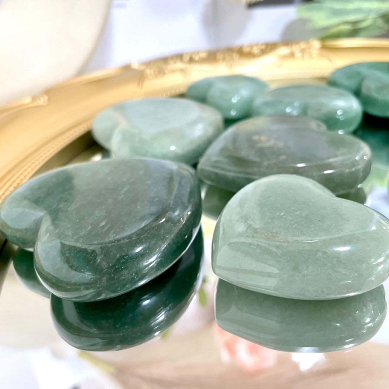 5~8PCS Heart Shape Green Aventurine Crystal About 500G Healing Crystals Stones Pocket Meditation Palm Worry Gemstone From IG Crystal