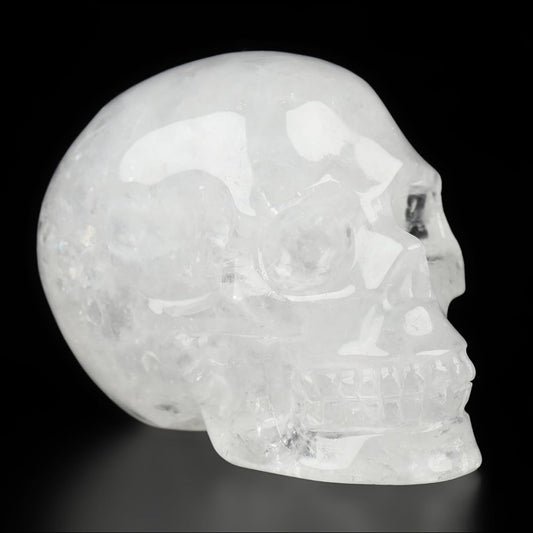 1 Count 3.5 Inches Clear Quartz Skull Crystal Carving Halloween Healing Stones Natural Stone Chakra Balancing Reiki Home Office Decor From IG Crystal