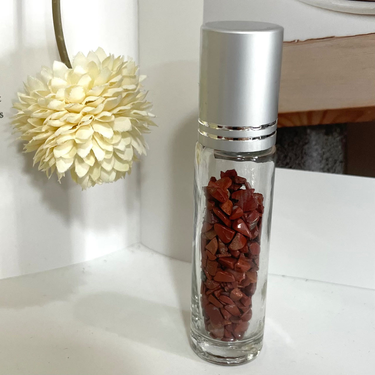 15PCS Essential Oil Roller Crystal Bottles Funnels for Oils Roller on Bottles Amethysts Red Jasper Carribean Caloit Garnet Prehnite Peridot From IG Crystal
