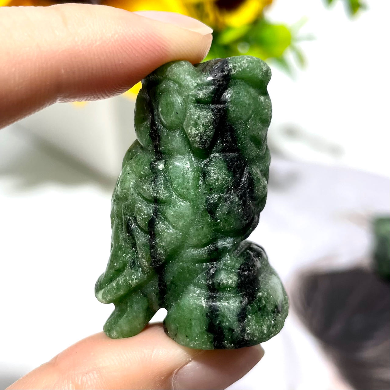 4 Counts 1.5 Inches Ruby Funchsite Owl High Quality Natural Crystal Healing Stone Home Decoration From IG Crystal
