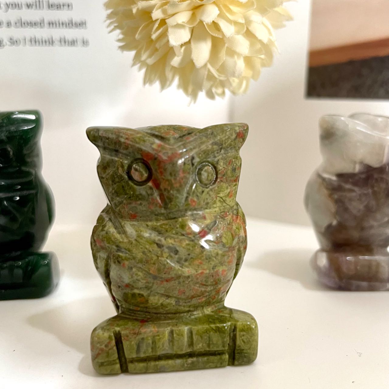 Different Maerail Small Owl High Quality Natural Crystals Set (Stochastic 10pc) From IG Crystal