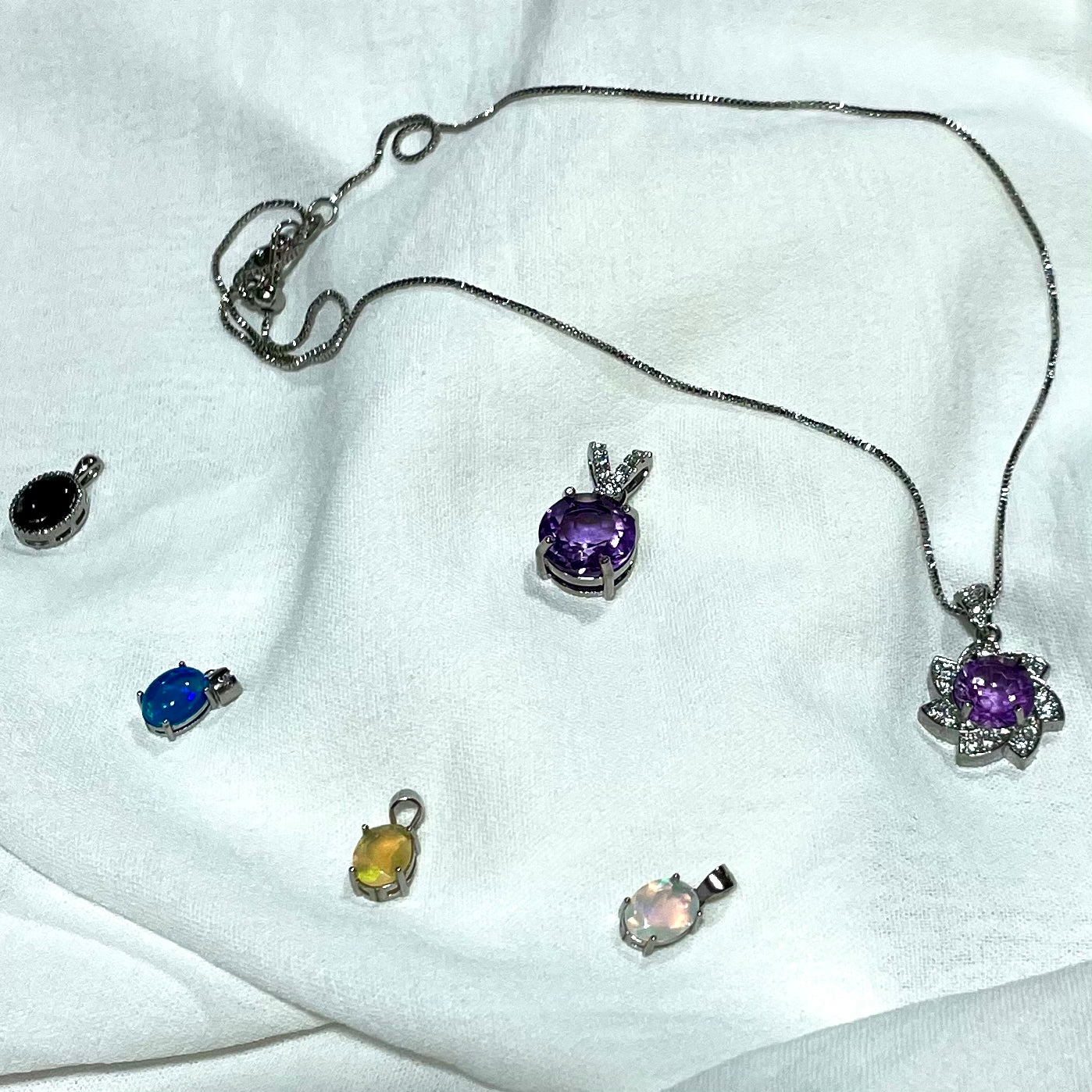 Amethyst Opal Necklace Healing Stones Natural Stone Chakra Balancing Reiki Jewelry For Women And Girl From IG Crystal