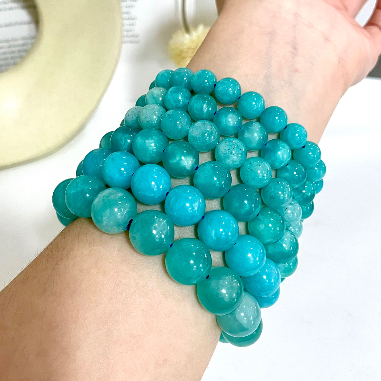 Amazonite Bracelet 8~13mm Energy Healing Crystals Jewelry for Women DIY Bracelet From IG Crystal