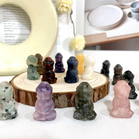 5 Counts Small Buddha Crystal Different Stones Healing Stone Home Decoration From IG Crystal