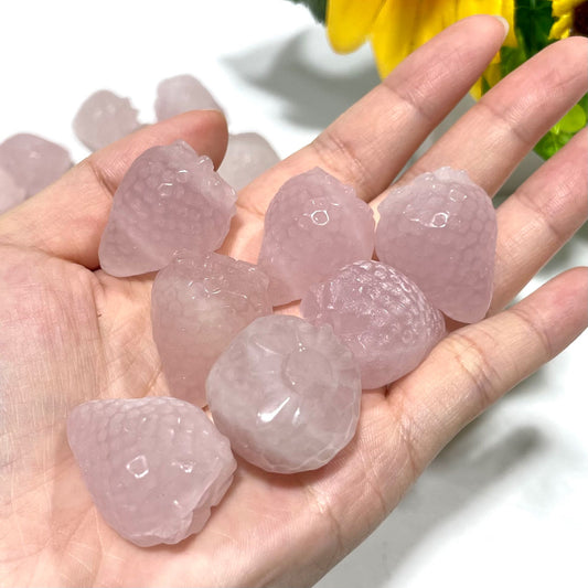 4 Counts Rose Quartz Strawberries Crystal Natural Crystals Healing Stones Crystal Jewelry Shop Pretty Crystals Home Decoration From IG Crystal