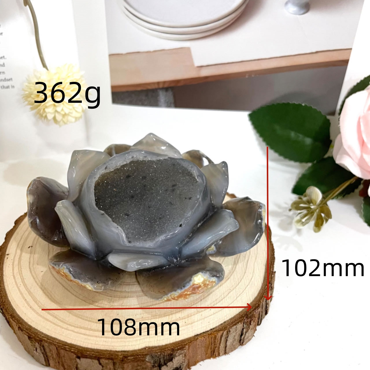 Lotus Druzy Natural Raw Geode From IG Crystal