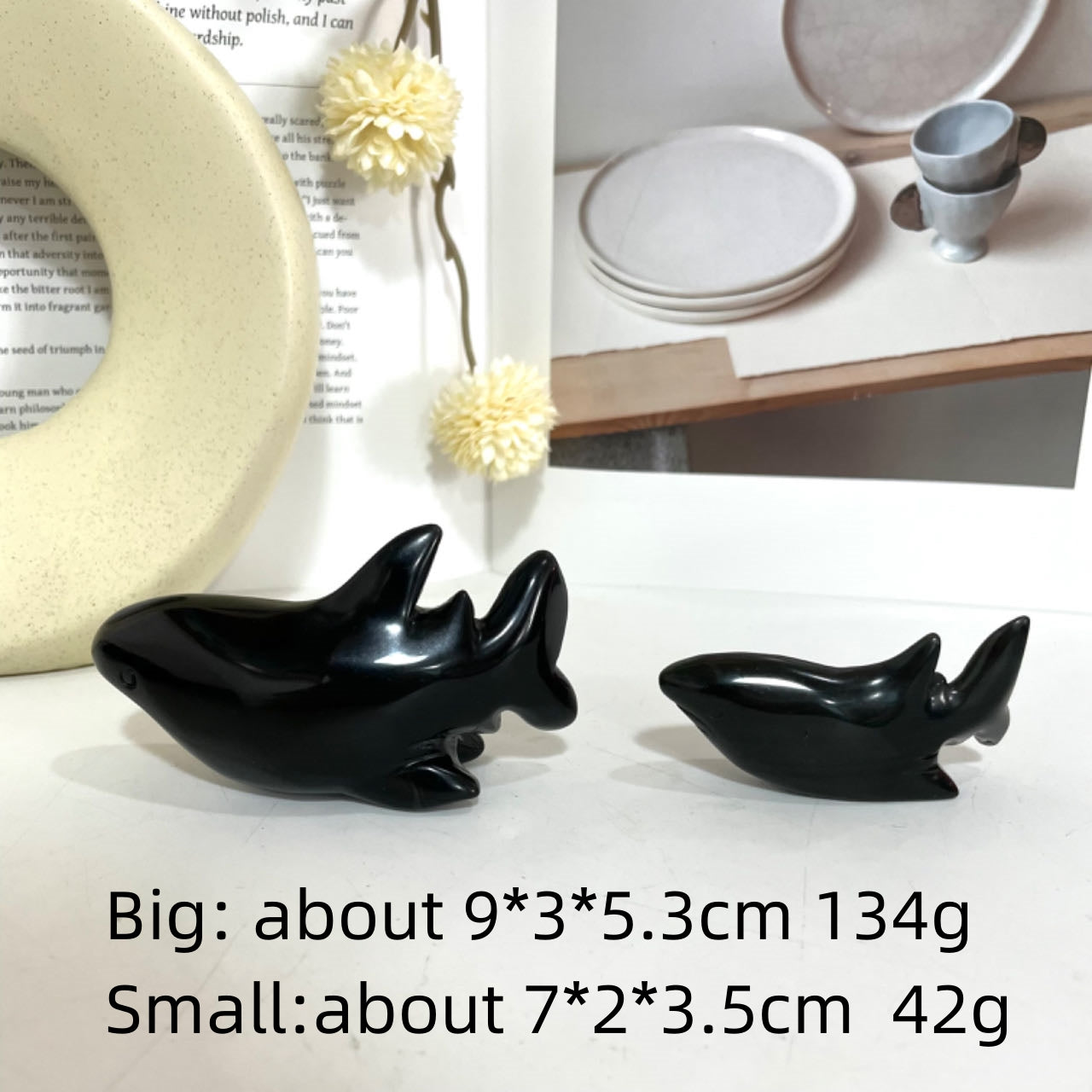 Obsidian Animals Crystal Dolphin Fish Shark Seal Frog Owl Bird Dog Healing Stone Home Decoration From IG Crystal