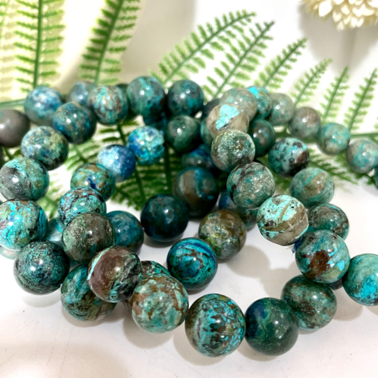 Peru Chrysocolla Bracelet 11~14mm Energy Healing Crystals Jewelry for Women DIY Bracelet From IG Crystal