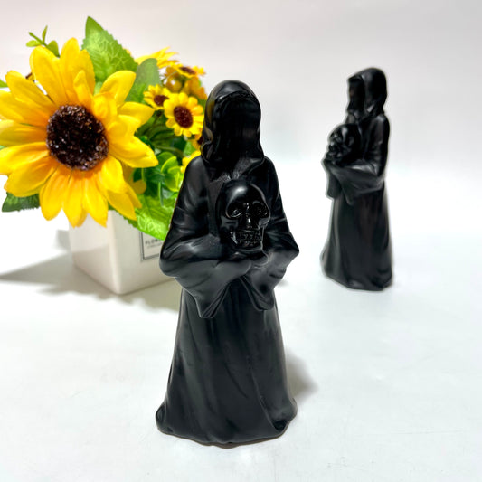 1 Count Black Obsidian Death Skull Crystal Carving Natural Stone Gem Mining Chakra Balancing Reiki Healing Crystal Mystery Crystal Display Crystal Shopping Online Home Office Decor From IG Crystal