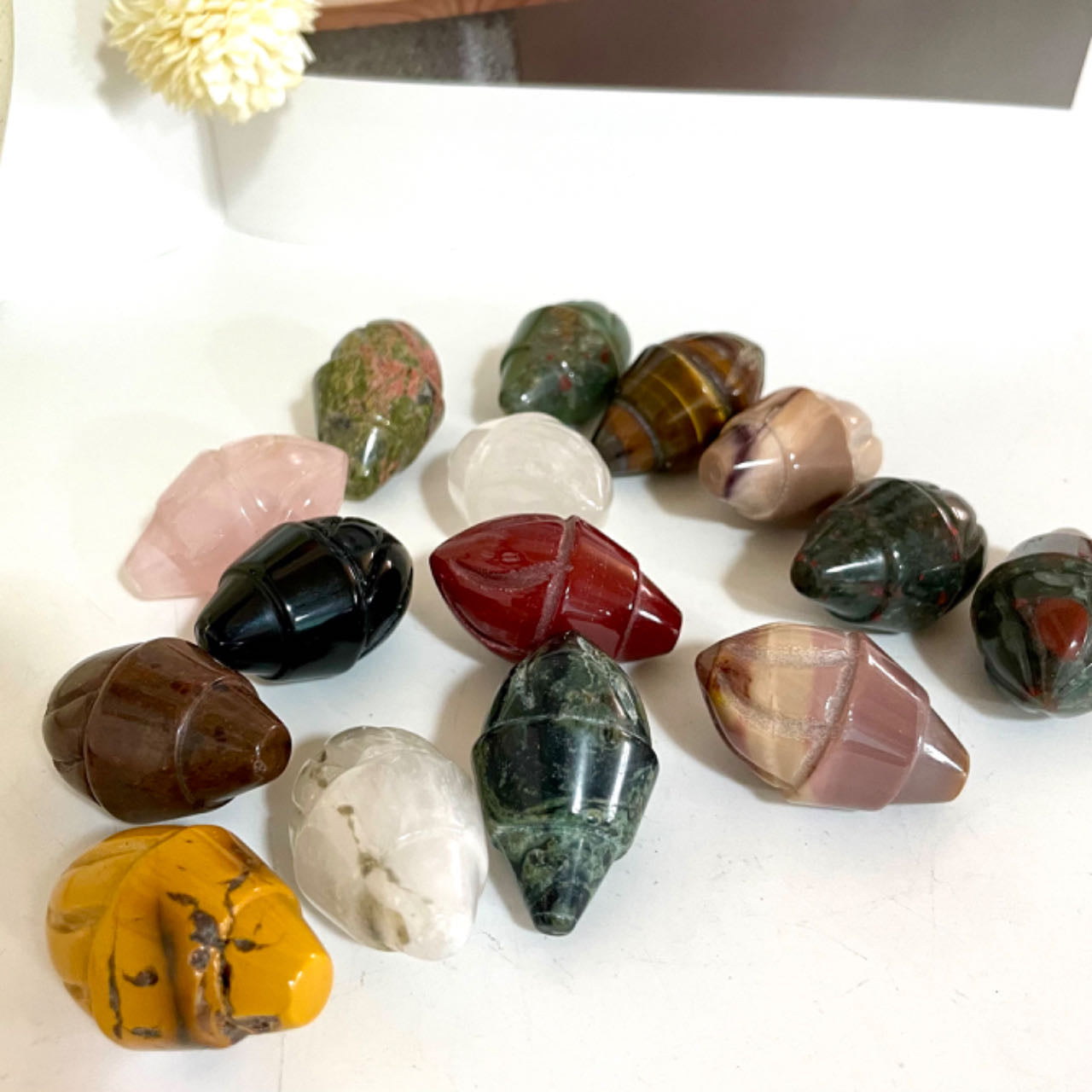 IG Crystal 1.5 Inch High Quality Natural Ice Cream Crystals 10 Counts Healing Stone Home decoration