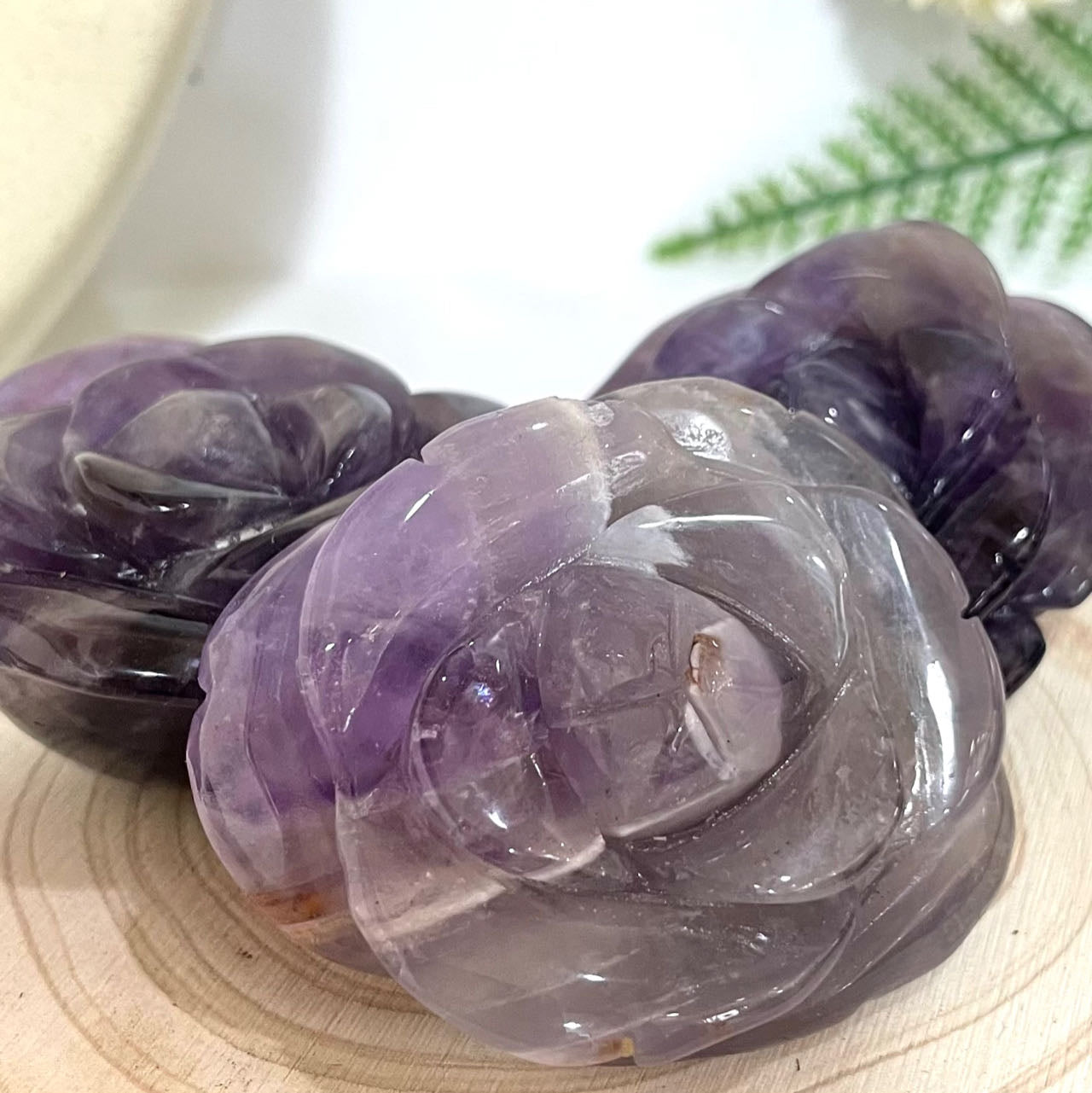 Stochastic 2PCS Flower Crystals Dream Amethyst From IG Crystal