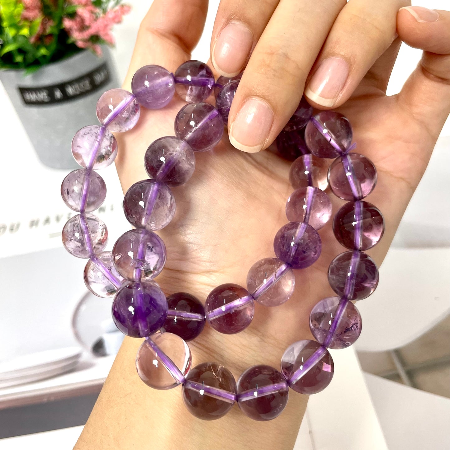 High Quality Amethyst Bracelets 12~17mm Natural Crystals Healing Crystals Bracelet for Women and Men Teens Crystal Jewelry Shop Pretty Crystals From IG Crystal
