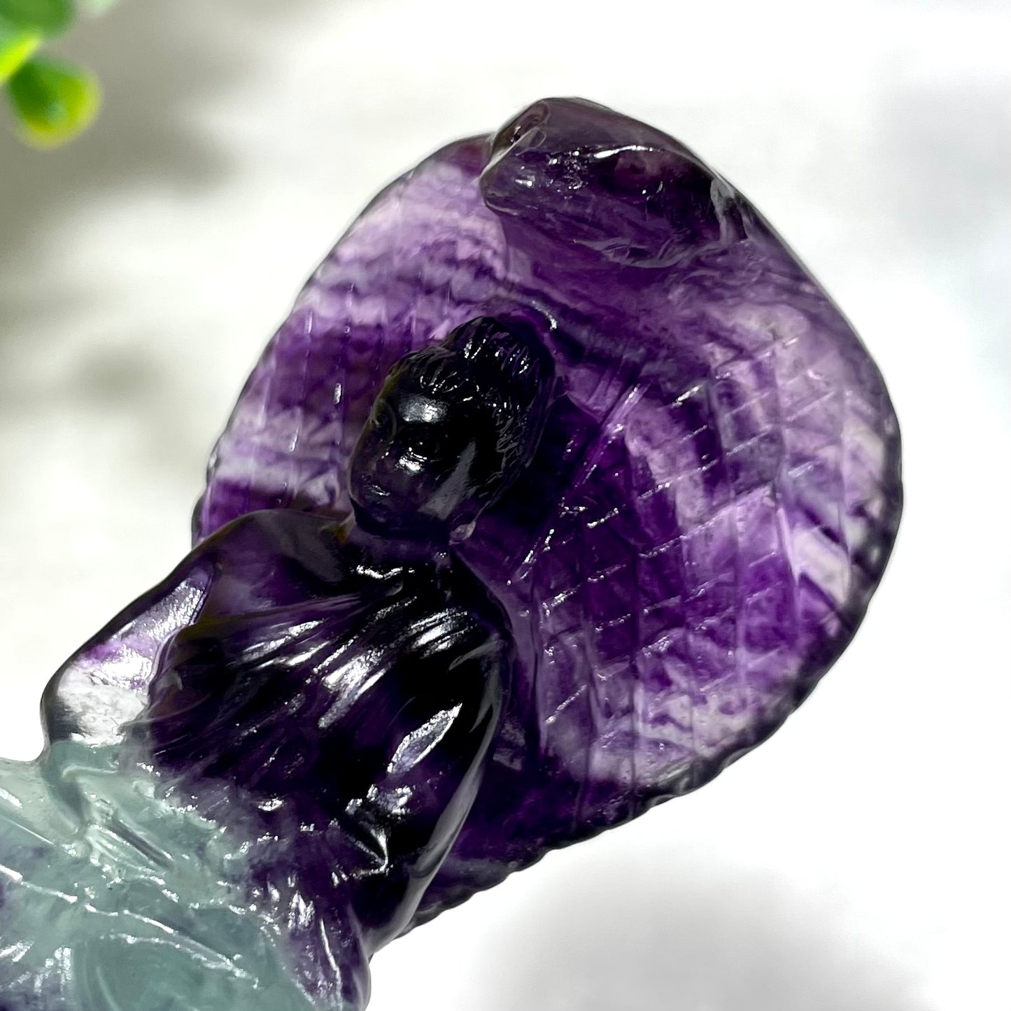 1 Count Fluorite Snake Buddha Crystal Carving Healing Stones Natural Stone Chakra Balancing Reiki Home Office Decor From IG Crystal