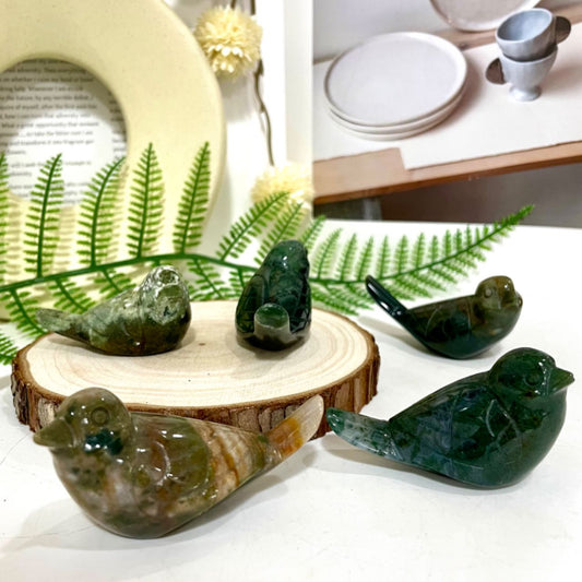Ocean Jasper Bird Crystal Carving 2 counts Healing Stone Home Decoration From IG Crystal