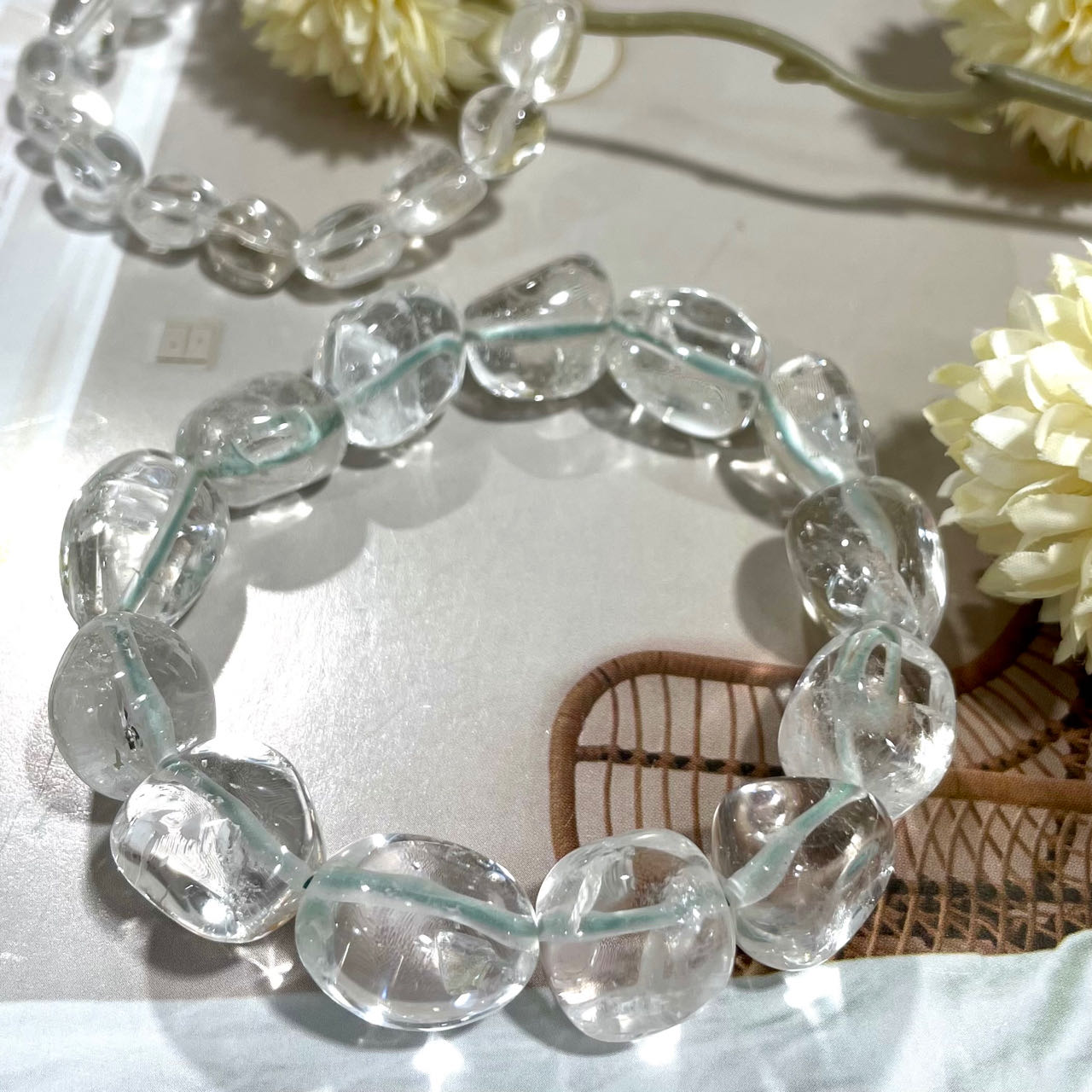 Clear Quartz Bracelet 17mm 13mm 10mm 8mm Block-shaped Irregularity Healing Crystal Home Decoration From IG Crystal