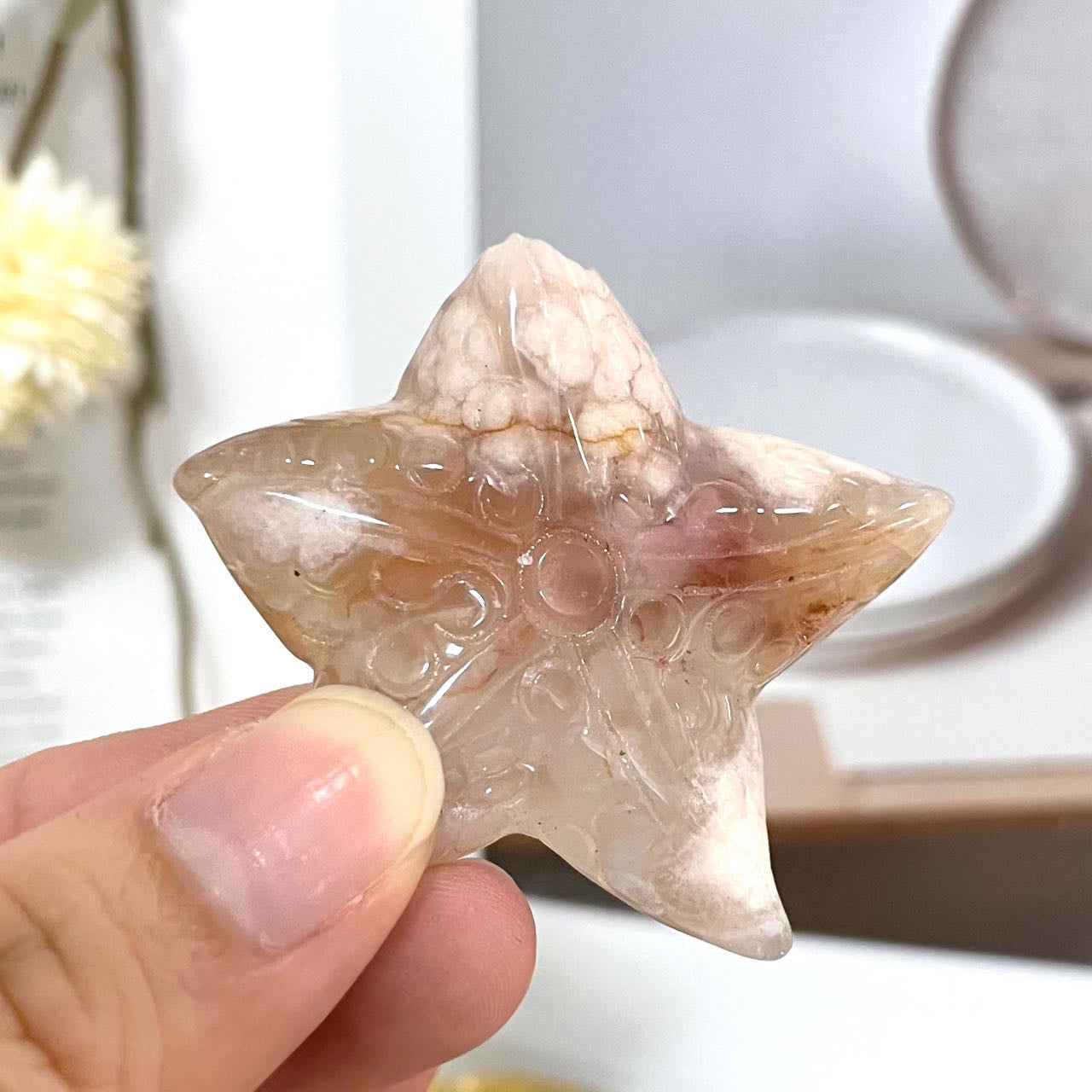 Stochastic 10PCS Star Shape Crystal Agate From IG Crystal