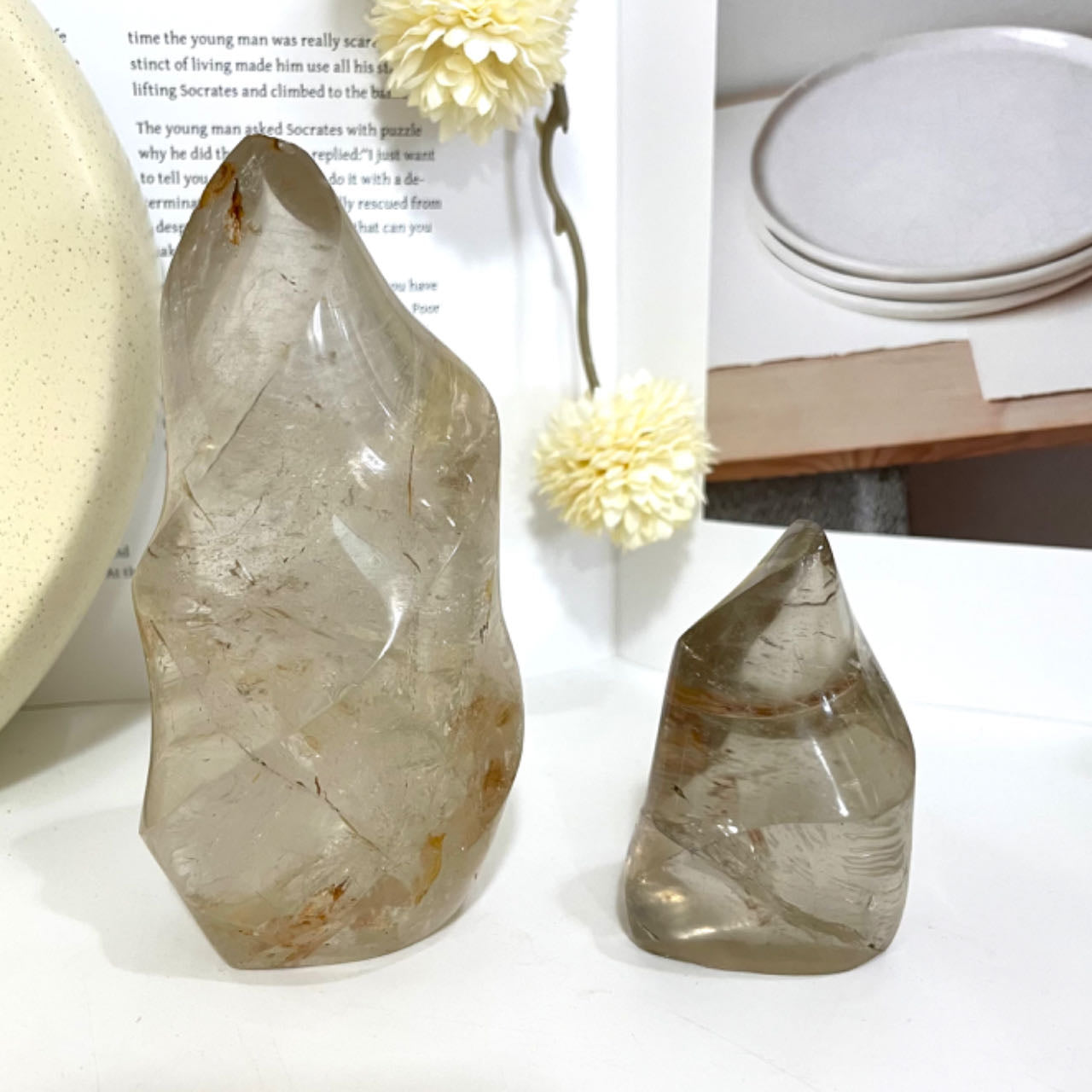 2~3PCS Smoky Quartz Torch Healing Crystal From IG Crystal