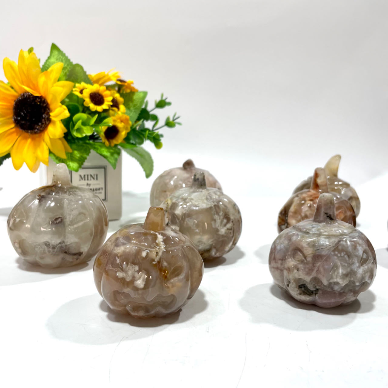 Halloween Pumpkin 1 Count Pink Flower Agate Pumpkin Crystal Healing Crystal Gem Reiki Healing Home Decor Crystal Jewelry Shop Pretty Crystals From IG Crystal