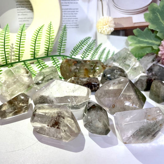 Green Phantom Quartz Ghost Crystal Natural Crystal Stone for Reiki Healing Spiritual Meditation Home Decor Stochastic 3~4PCS From IG Crystal
