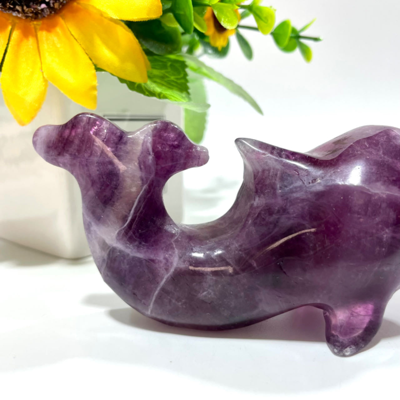 1 Count Purple Fluorite Dolphin Crystal Carving Healing Crystal Gem Reiki Healing Home Decor Crystal Jewelry Shop Pretty Crystals From IG Crystal