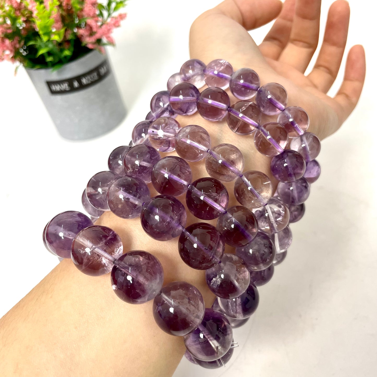 High Quality Amethyst Bracelets 12~17mm Natural Crystals Healing Crystals Bracelet for Women and Men Teens Crystal Jewelry Shop Pretty Crystals From IG Crystal