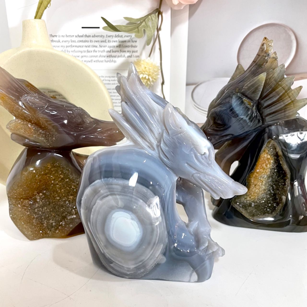 Wolf Druzy Natural Raw Geode Healing Stone From IG Crystal