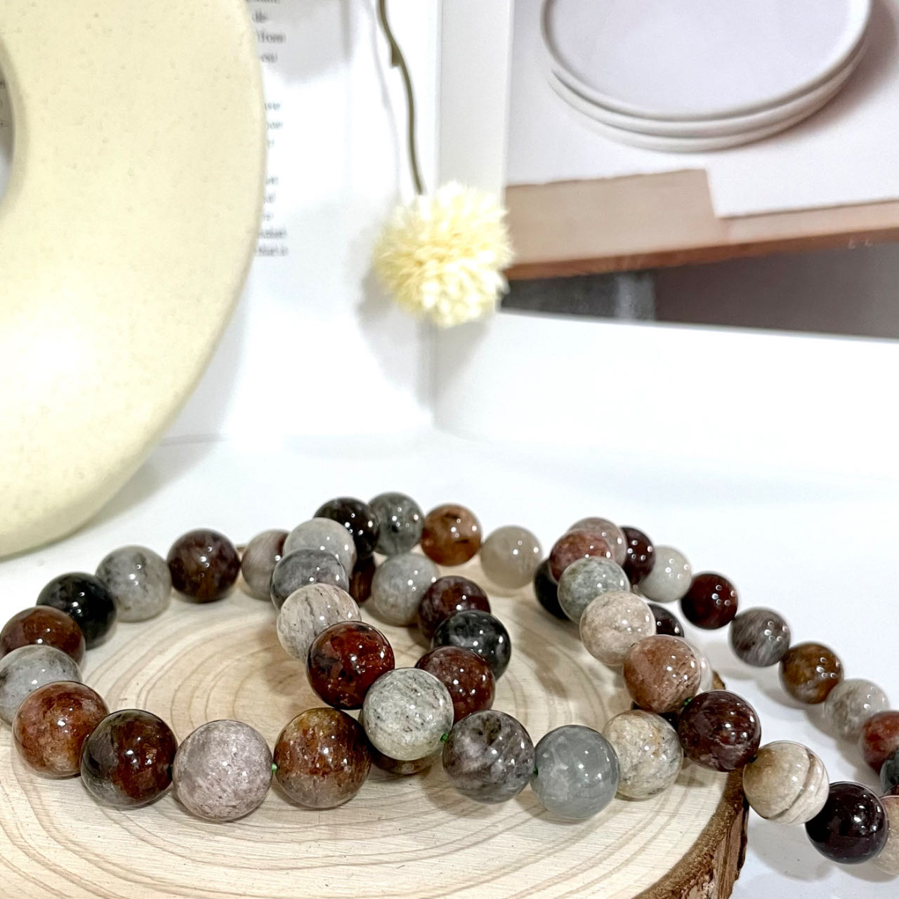 Smoky Phantom Quartz Bracelet 11~13mm Energy Healing Crystals Jewelry for Women DIY Bracelet From IG Crystal