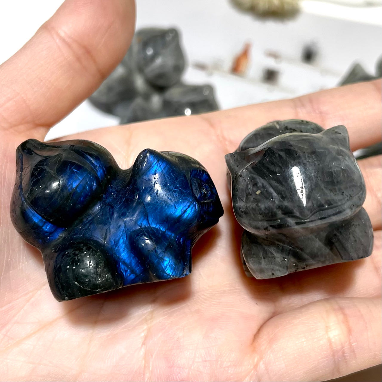 3 Counts Labradorite Bulbasaur Crystal Pokemon Healing Crystal Home Decoration From IG Crystal
