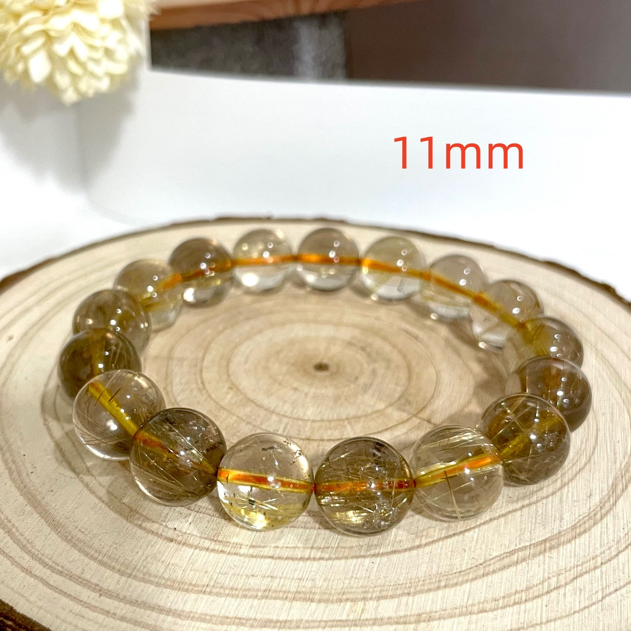 Golden Rutile Bracelet 9mm 10mm 11mm 12mm 13mm Energy Healing Crystals Jewelry for Women DIY Bracelet From IG Crystal