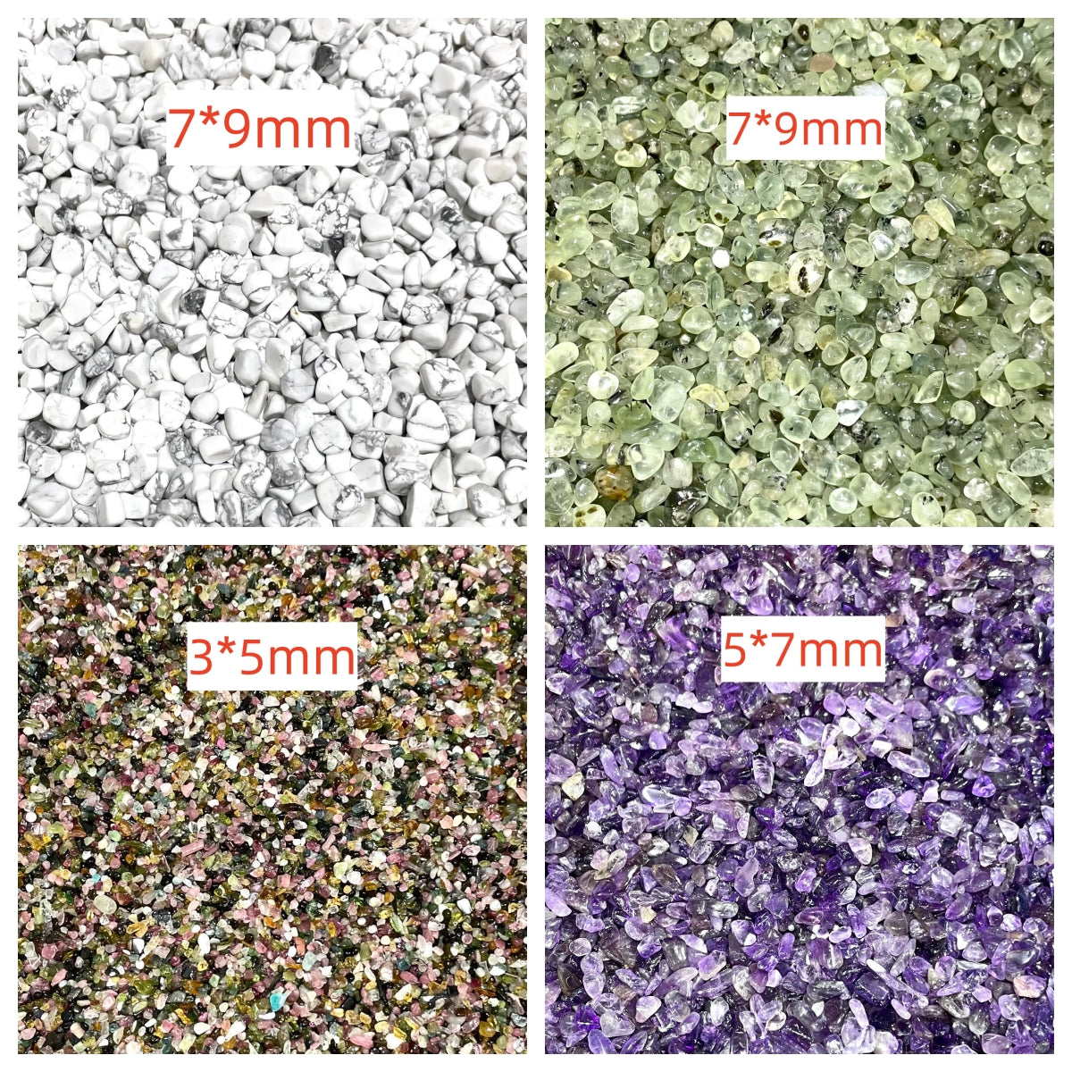 1 KG Different Materials Crystal Chips Sets Rose Quartz Green Phantom Quartz Green Aventurine Sun Stone Tourmaline Prehnite Citrine Clear Quartz Amethyst White Turquoise Super 8 Strawberry Quartz High Quality Natural Crystals From IG Crystal
