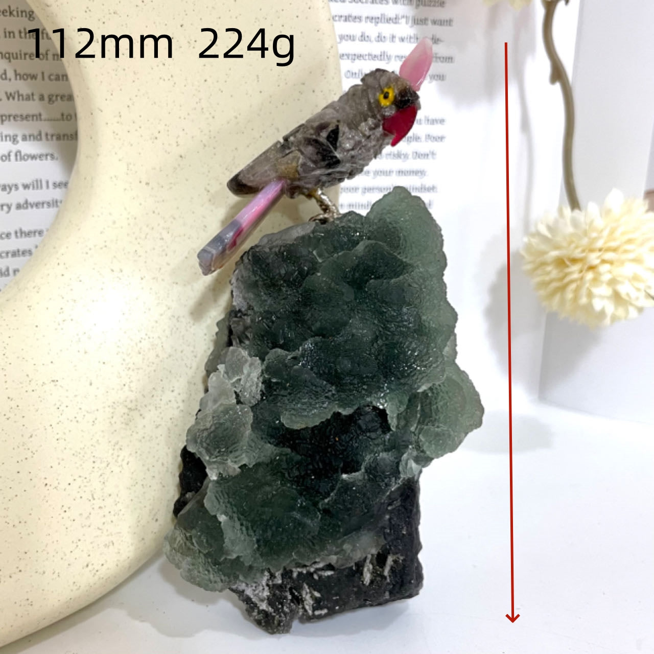 Different Maerail Crystal Bird Statue Clear Quartz Rose Quartz Druzy Green Fluorite Malachite Sodalite From IG Crystal