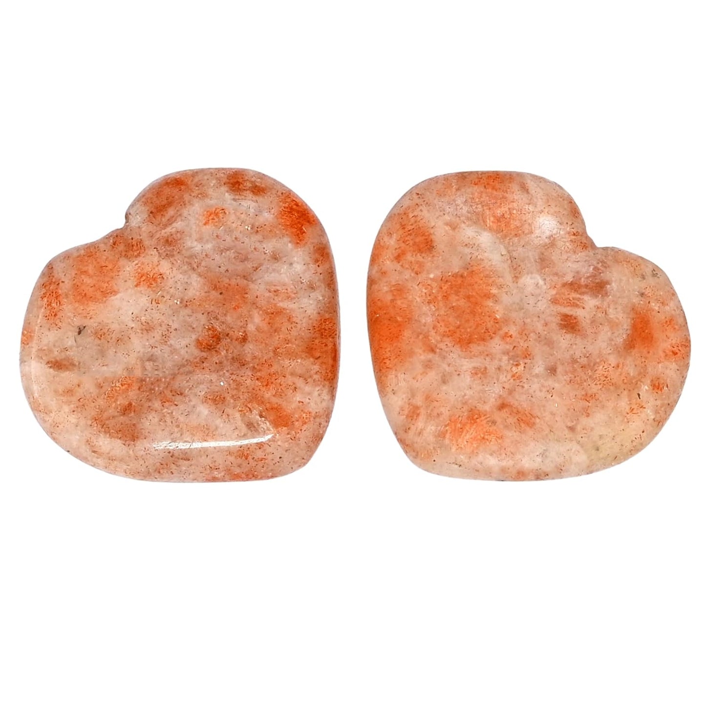5~6PCS Heart Shape Sunstone Crystal About 300G Healing Crystals Stones Pocket Meditation Palm Worry Gemstone From IG Crystal