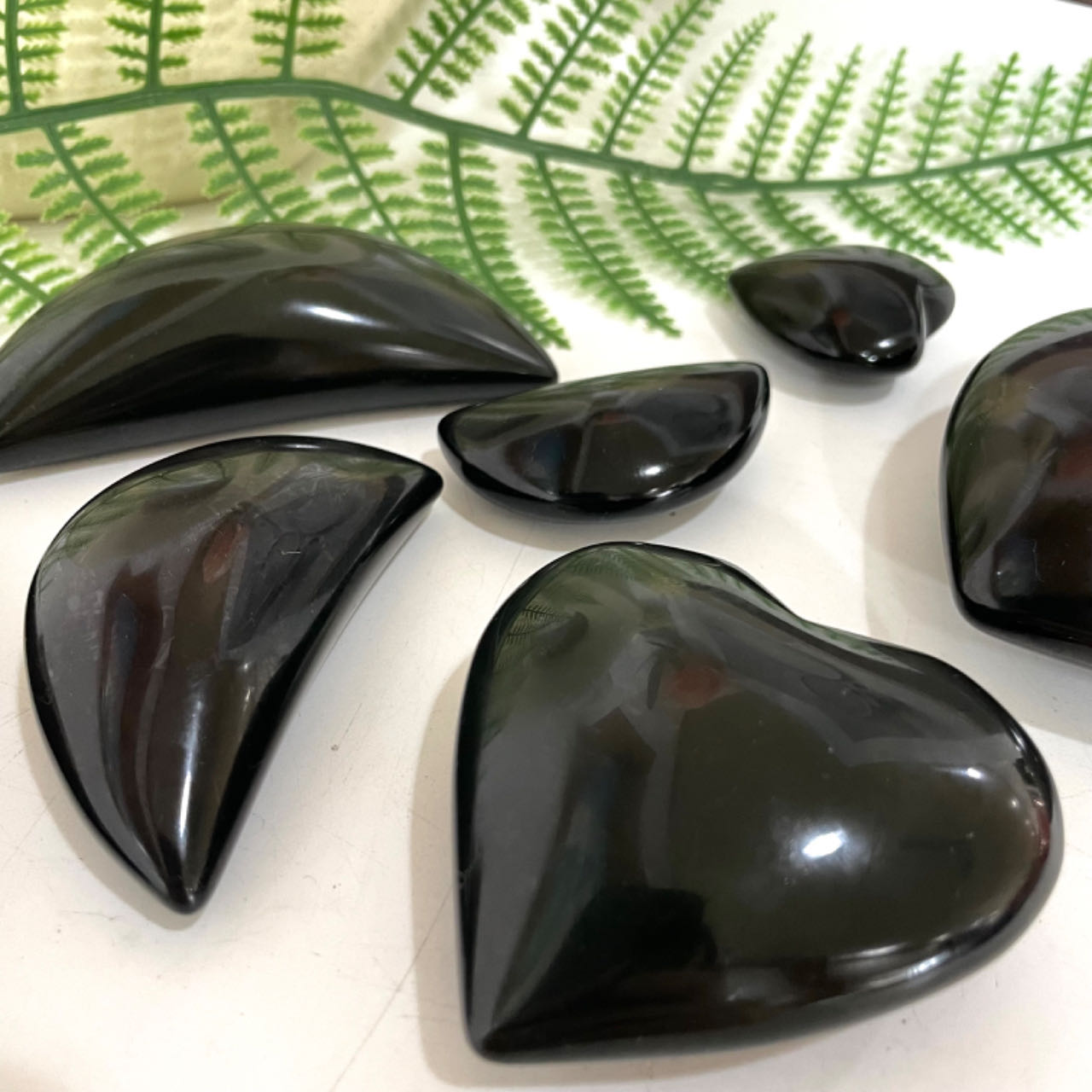 Rainbow Obsidian Heart Moon Shape Stone Crystal Healing Stone Home Decoration From IG Crystal