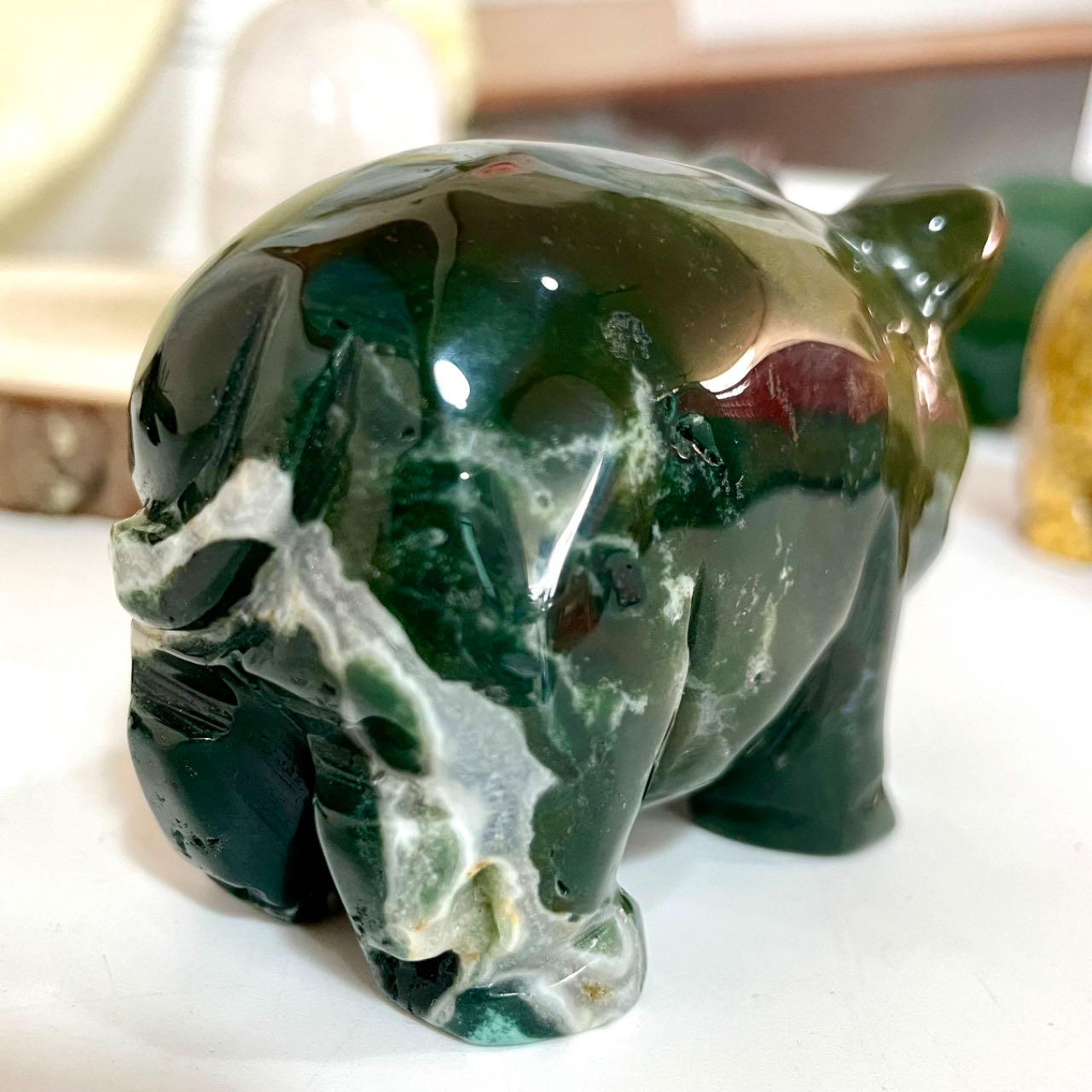 1 Count Different Maerail Pig Crystal Clear Quartz Obsidian Ocean Jasper Green Aventurine From IG Crystal