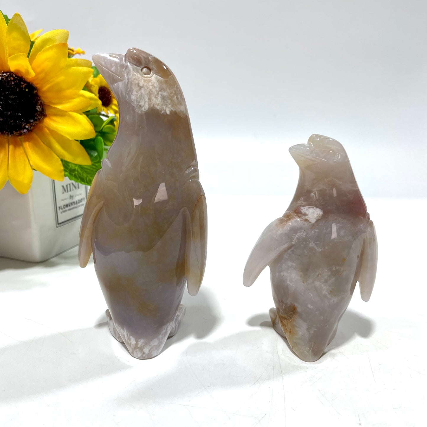 Blue Chalcedony Penguin Crystal Carving Natural Stone Gem Mining Chakra Balancing Reiki Healing Crystal Mystery Crystal Display Crystal Shopping Online Home Office Decor From IG Crystal