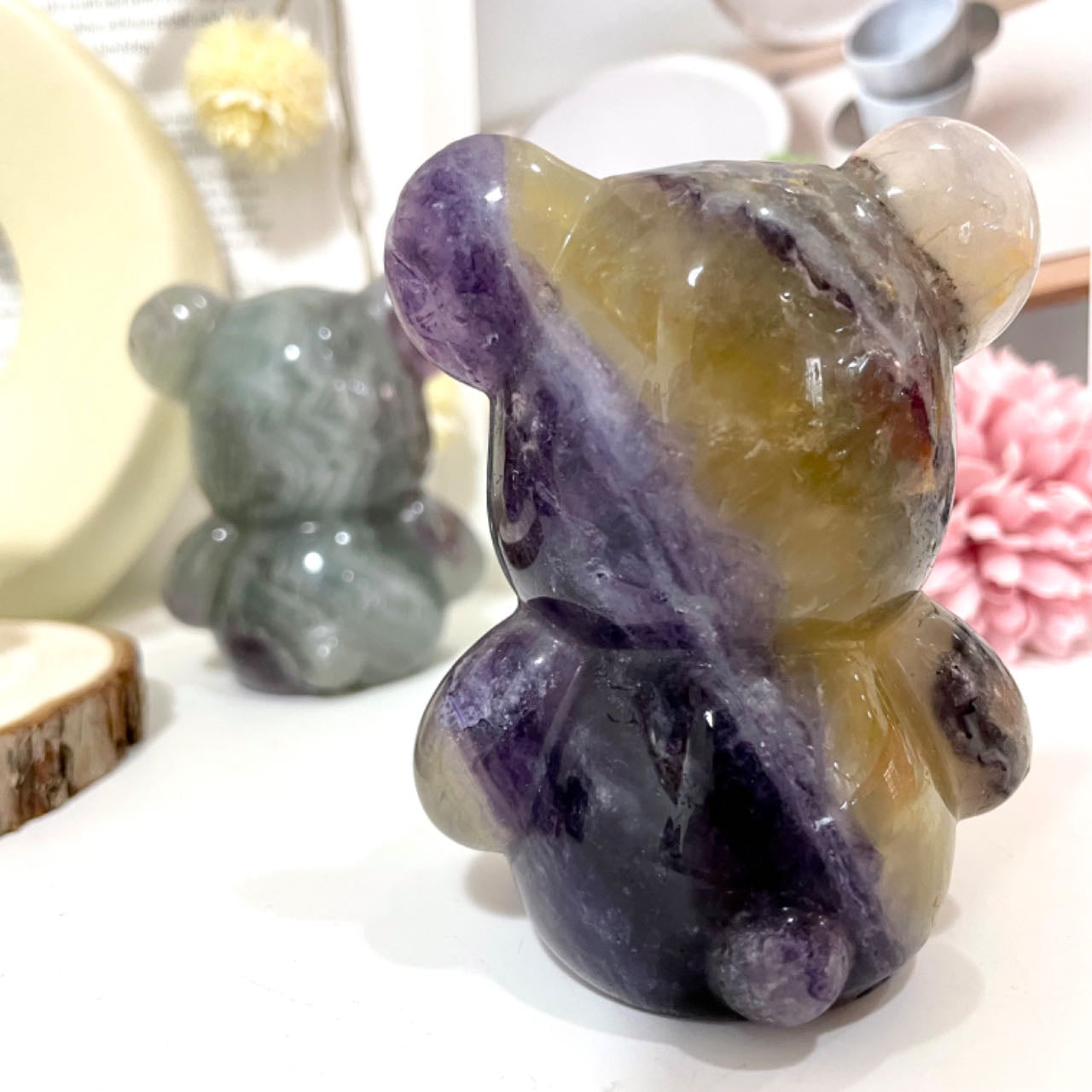 Fluorite Bear Healing Stone Home Decoration Stochastic 1PCS From IG Crystal
