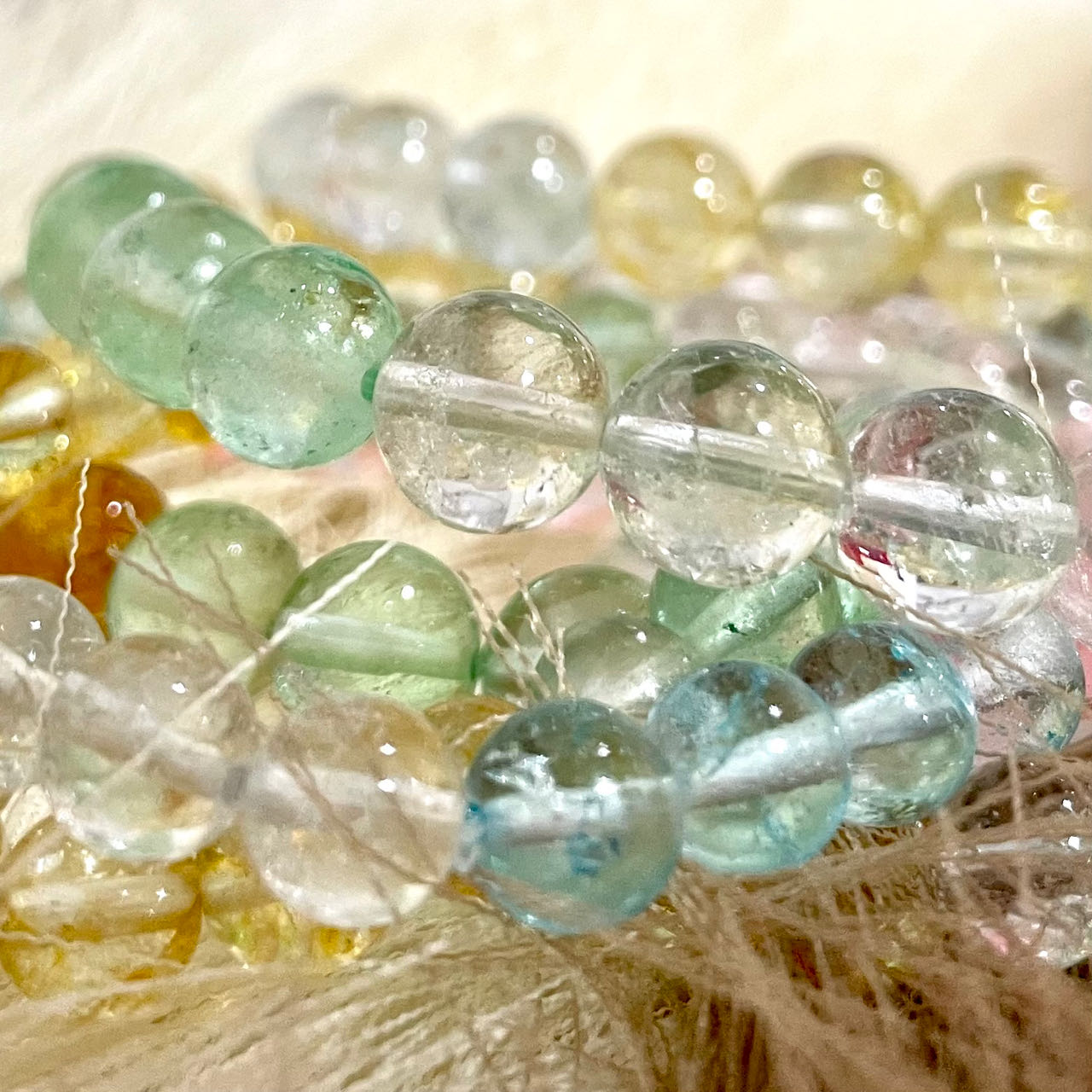 Topaz Crystal Bracelet 7mm 9mm Energy Healing Crystals Jewelry for Women DIY Bracelet From IG Crystal