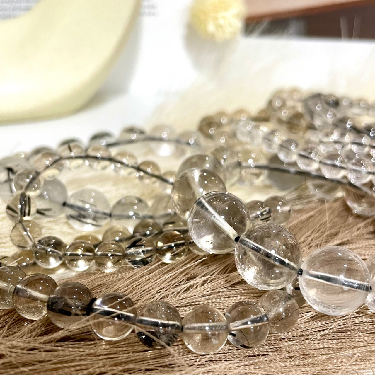 Black Rutile Bracelet 6~14mm Energy Healing Crystals Jewelry for Women DIY Bracelet From IG Crystal