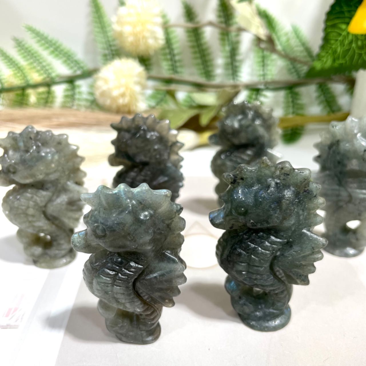 2 Counts Labradorite Seahorse Crystal Carving Healing Stone Home Decoration From IG Crystal