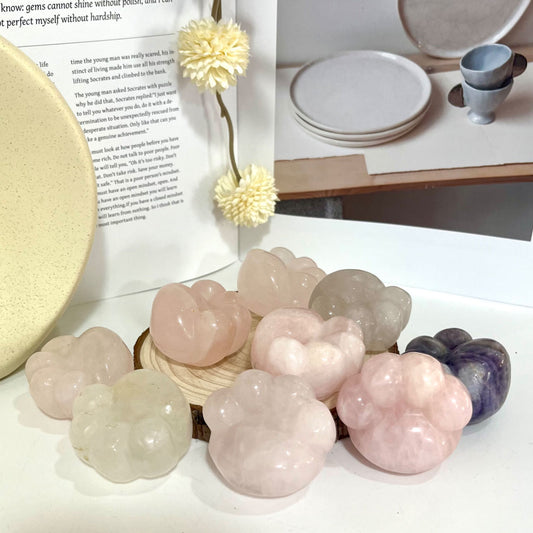 New Arrival Any 4PCS Different Maerail Cat's Paw Crystals Clear Quartz Rose Quartz Amethyst From IG Crystal