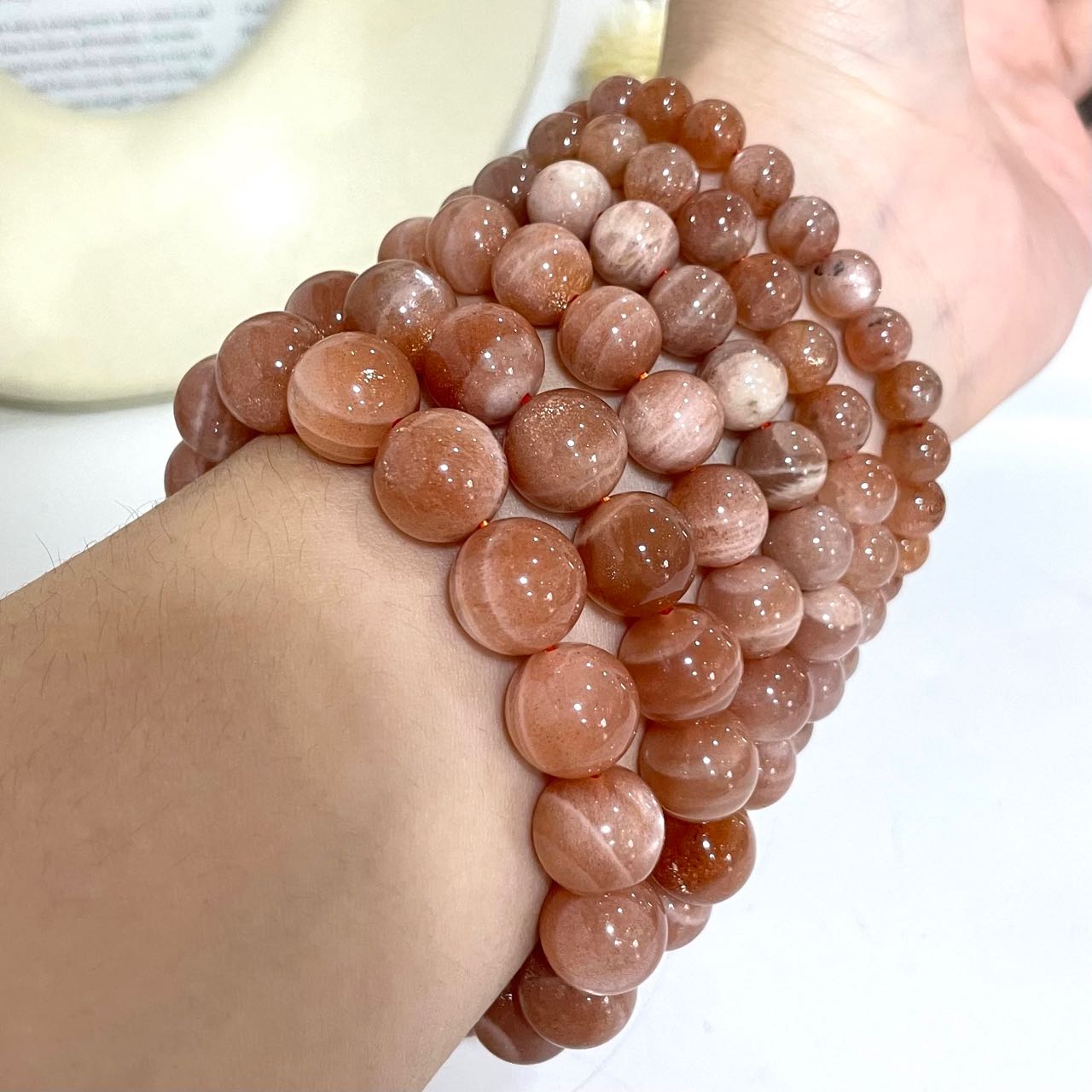 Sunstone Bracelet 7~12mm Energy Healing Crystals Jewelry for Women DIY Bracelet From IG Crystal