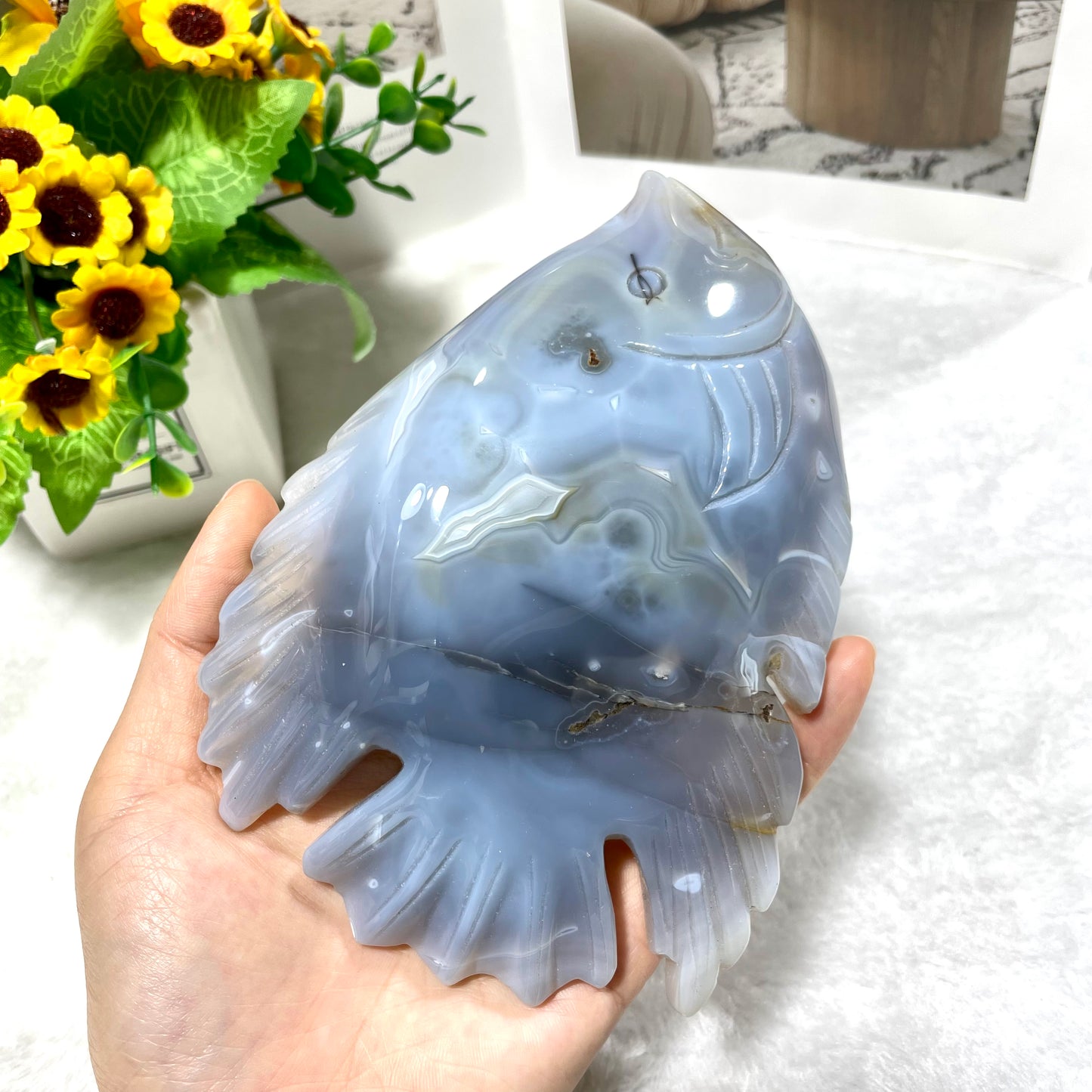 1 Count Fish Crystal Carving Healing Stones Natural Stone Chakra Balancing Reiki Home Office Decor From IG Crystal