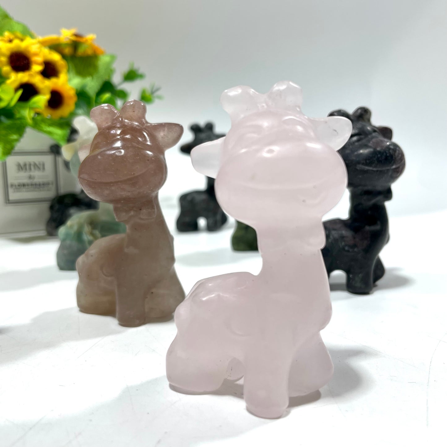 2 Counts Different Materials Deer Crystal Carving Healing Stones Natural Stone Chakra Balancing Reiki Home Office Decor From IG Crystal